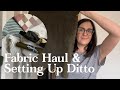 Setting up my sewing projector and a fabscrap fabric haul