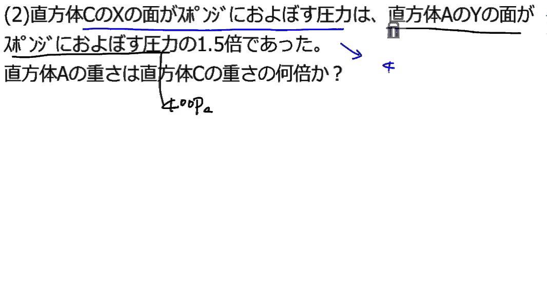 中1物理 圧力 計算問題 Youtube