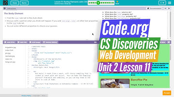 Styling Elements with CSS - Lesson 11.5 - Web Development Code.org CS Discoveries
