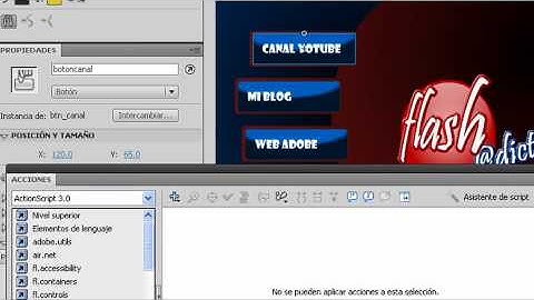 Flash CS4 : Botones Basicos Actionscript 3 - Parte 3