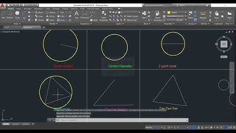 How to draw different types of circle in AutoCAD !!C-R/C-D/2P/3P/TTR/TTT