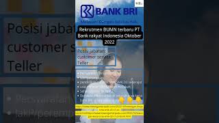 lowongan kerja SMA SMK D3 S1 PT BRI(PERSERO) Oktober 2022