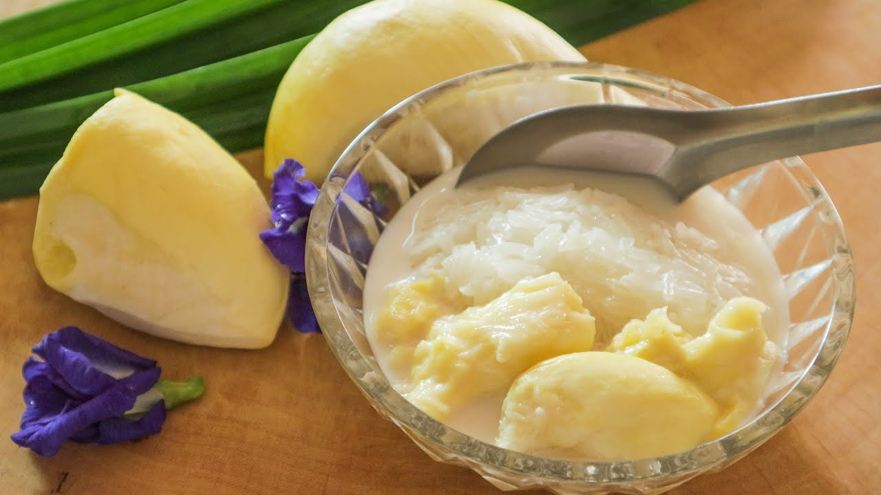 Durian and Sticky Rice Recipe ข้าวเหนียวทุเรียน - Hot Thai Kitchen!
