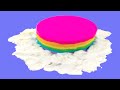 DIY How to make Rainbow Colors Kinetic Sand Cake|Sand Art and Play