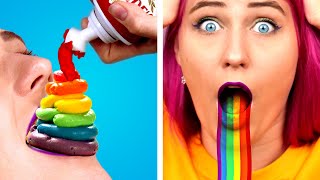 INCREIBLES RECETAS DE COMIDA DE UNICORNIO | IDEAS DIY PARA PASAR TODO EL DÍA COMIENDO ARCOIRIS