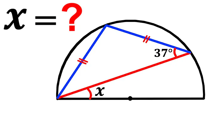 Can you find the value of angle X? | (Semicircle) | #math #maths | #geometry