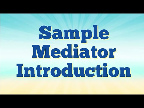 Sample Mediator Introduction for Mediation Students - Shaun Henriques ...