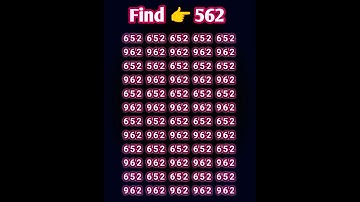 Find The Number👉562 |#shorts #shortfeed #facts #quiz #iqtest #oddoneout #everyone #shots #paheliking