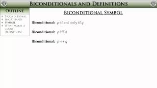 Geometry, Section 2-3 -- Biconditionals and Definitions