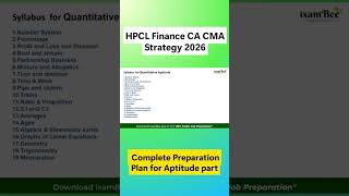 HPCL Finance CA CMA Strategy 2026 Complete Preparation Plan for Aptitude part 2 #competitiveexams