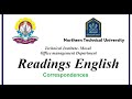 قراءات انكليزي المراسلات Correspondences قراءات انكليزي المراسلات Correspondences
