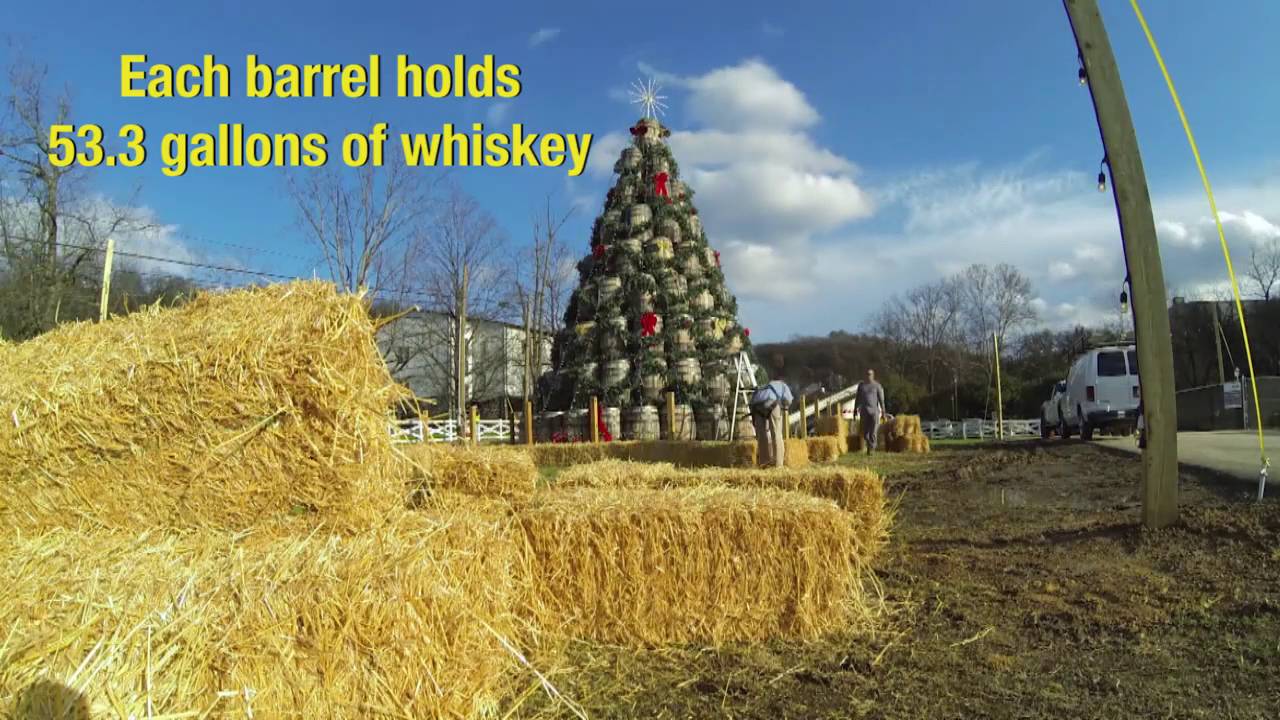 It took 140 barrels to make this Jack Daniel's Christmas tree YouTube