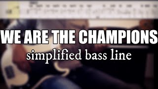 We Are The Champions - Queen | Simplified bass line with tabs #29