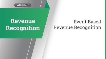 Event Based Revenue Recognition
