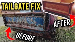EXTREME Rust + Dent Repair. Can this RARE Classic Truck Tailgate be Restored? 1948 GMC Restoration