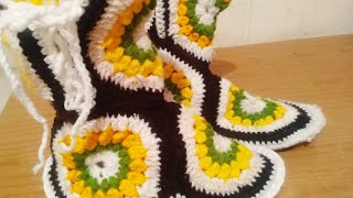 Подарок своими руками.Как связать тапочки сапожки крючком 1 часть Подарок своими руками.Как связать тапочки сапожки крючком 1 часть