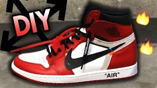 HOW TO: OFF WHITE JORDAN 1 CUSTOM FROM WHITE YIN YANG 1'S + GIVEAWAY!