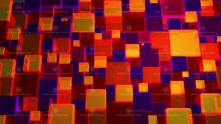 Neon Red And Violet Lights Cubes Background In 4k