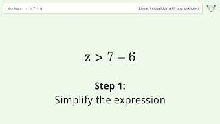 Z Greater Than 7 - 6 - Solve Linear Inequalities With One Unknown