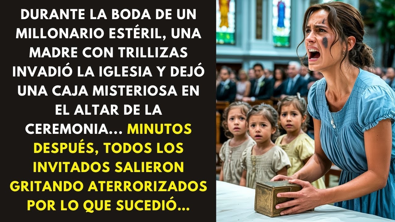 DURANTE LA BODA DE UN MILLONARIO ESTÉRIL, UNA MADRE CON TRILLIZAS INVADIÓ LA IGLESIA Y DEJÓ UNA
