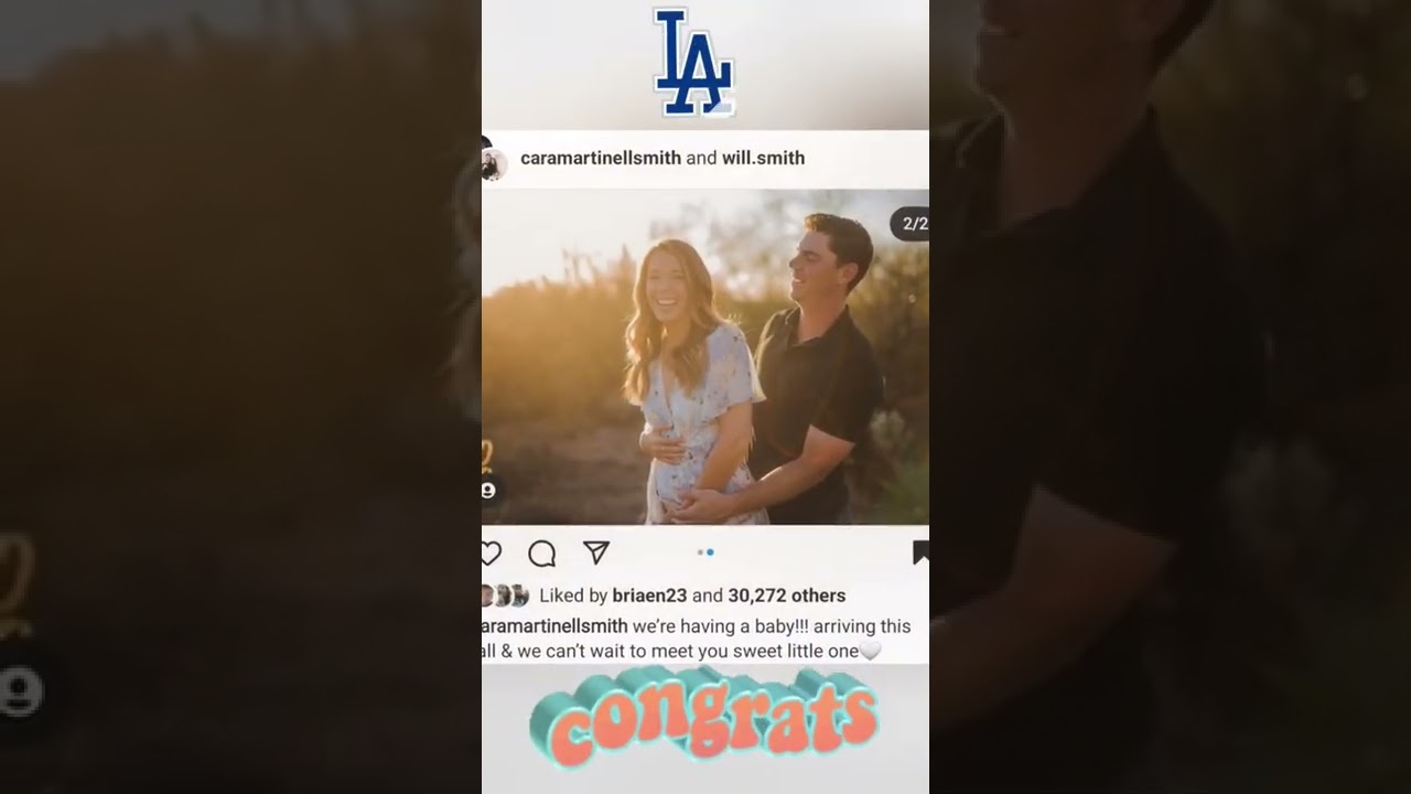 Dodgers player Will Smith & wife Cara announce today Pregnancy News 👶  CONGRATS thatta baby! #shorts 