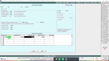 Change/Create Tax category In Busy Accounting Software +919210161132