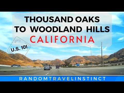 Driving the Ventura Freeway from Thousand Oaks to Woodland Hills on U.S. 101 - California