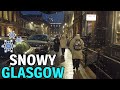 A Dark Snowy Walk in Glasgow Scotland