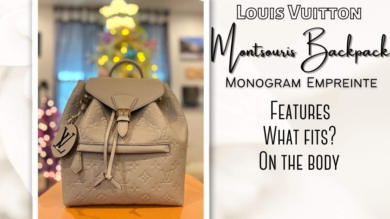 Louis Vuitton Montsouris Empreinte Backpack//Features//What fits//On the  body 