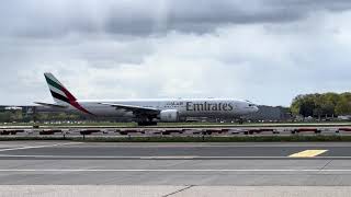 Emirates Boeing 777W Take Off, Gatwick Airport