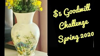 Spring Decor / $5 Goodwill Challenge / Spring 2020 Edition