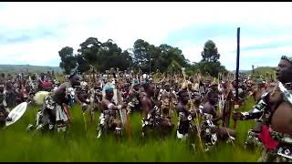 Zulu warriors reciting izaga by Ntokozo Ndlovu Resimi