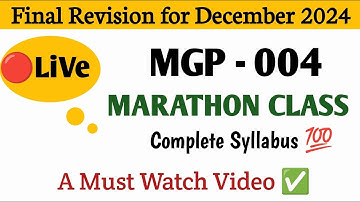 MGP 004 Important Questions One Shot Revision 2024 | IGNOU MGP 004 Important Queztions December 2024