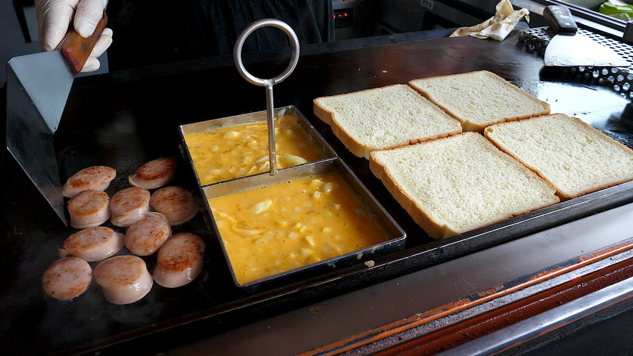 колбаса сырный яйцо тост - корейская уличная еда