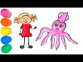 How to draw an octopus