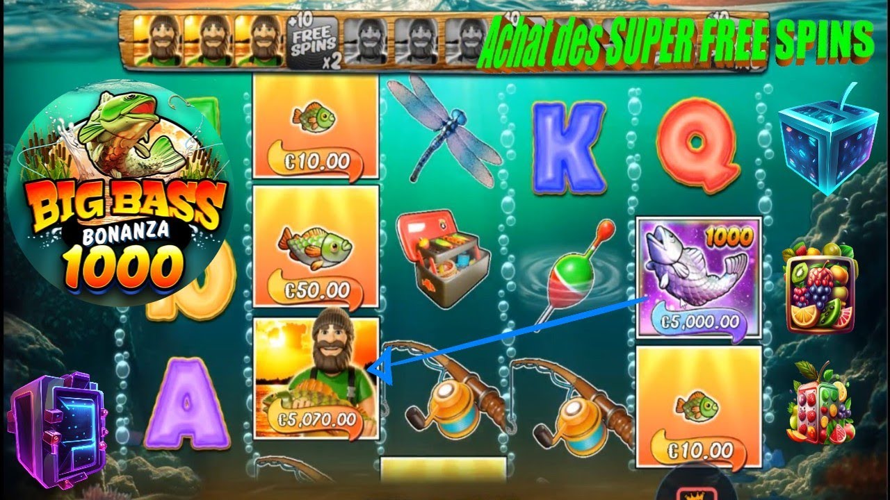 BIG BASS BONANZA 1000 Le retour ... des achats de BONUS SUPER FREE ...