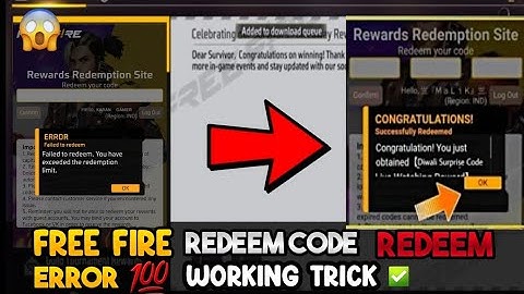 freefire redeem code   redeem  ERROR  problem fix ✅️  26  JANUARY  TRICK  2023