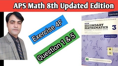 Exercise 4F II Q # 1 To 5  IISubstitutio  II EliminationII APS Math 8 II New Secondary Math Book 3