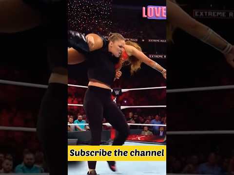 Ronda Rousey attack Mickie James #wwe #rondarousey #fight #viral #ytshorts #shorts