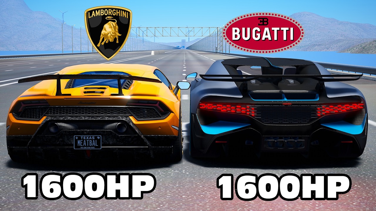 1600HP Lamborghini Huracan vs Bugatti Divo DRAG & TRACK RACE