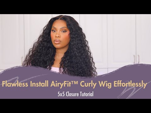 How to Flawless Install a 5x5 AiryFit™ Curly Wig?✨ Get the Perfect Natural Look!🥰 #luvmehair