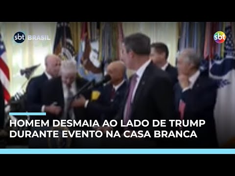 Video homem-desmaia-ao-lado-de-trump-durante-evento-no-salao-oval-da-casa-branca-sbt-brasil