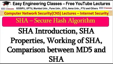 SHA – Secure Hash Algorithm in Hindi - Properties, Working, Comparison b/w SHA and MD5