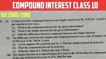 Compound Interest Class 10 | Compound Interest In Nepali | SEE 2080 Question Bank Math Solution