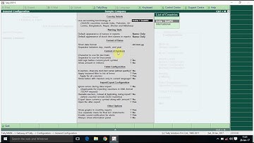General Configuration in Tally  ERP 9 Version 5.5