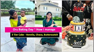 Our Full day Baking Vlog ~ Eggless 3 Tier Birthday  Cake / Kala's Kitchen