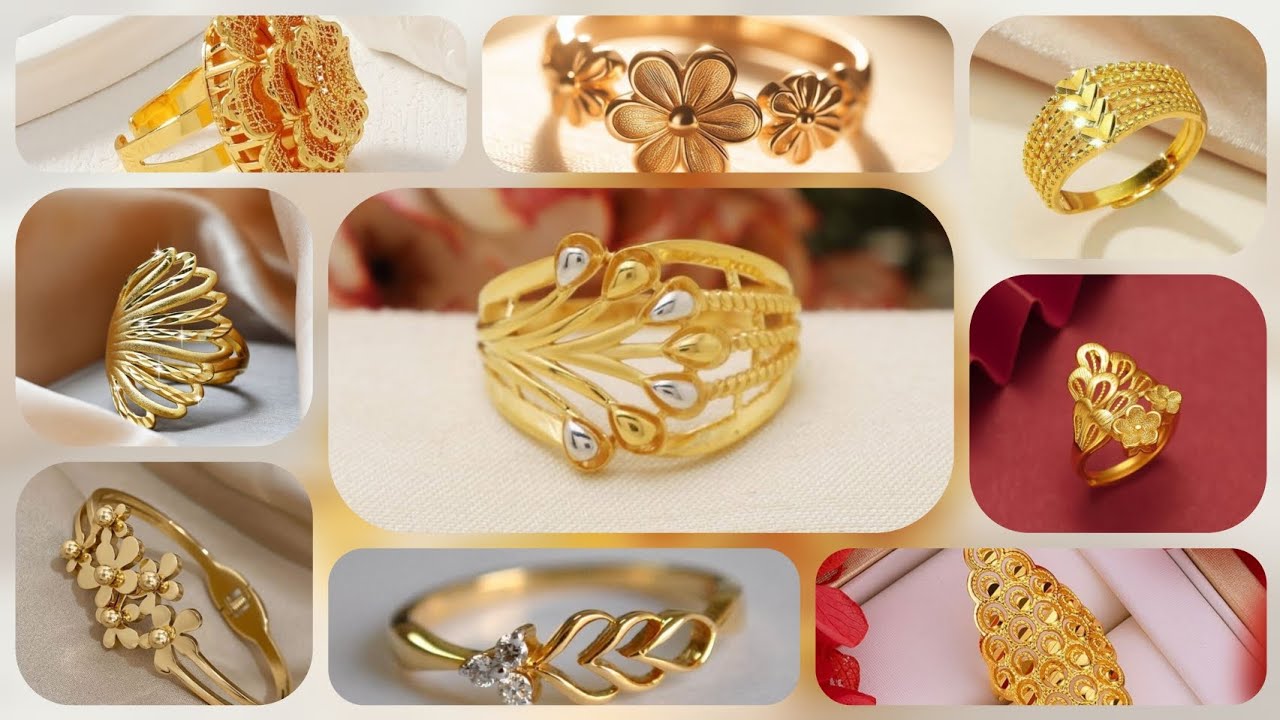 latest gold ladies ring design 2024 || most beautifull 22k ring design ...