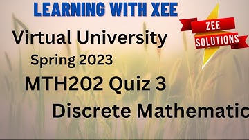MTH202 Quiz 3 spring 2023 Virtual University of Pakistan