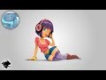 Girl with headphones vector drawing with inkscape sketch in krita