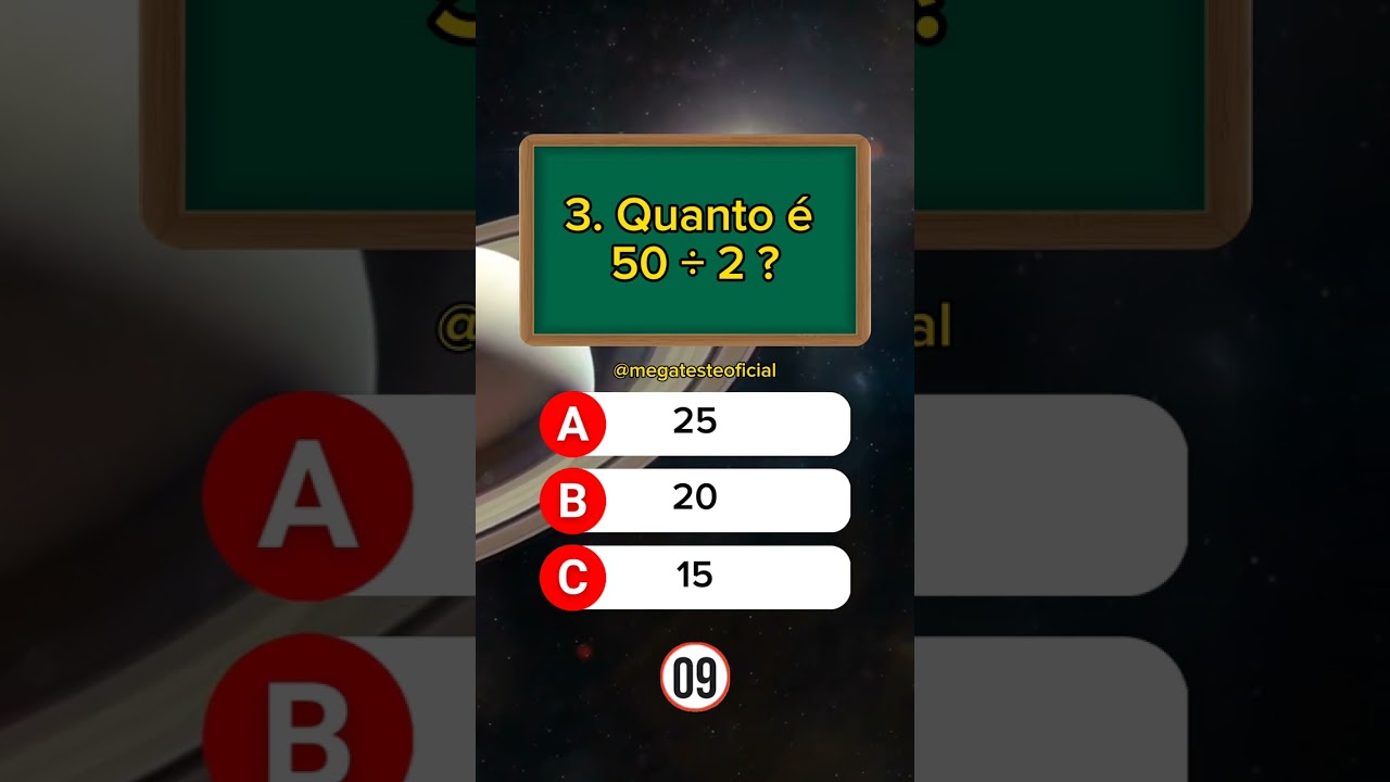 Quiz de matemática com perguntas e respostas 📚 #quiz #matematica #con